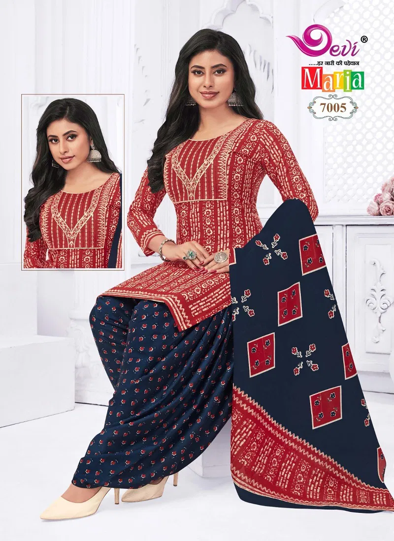 Maria Vol 7 By Devi Cotton Printed Kurti With Bottom Dupatta Orders In India